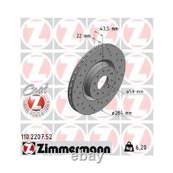 2 Brake Disc Zimmermann 110.2207.52 Brake Discussion Sport Coat Z