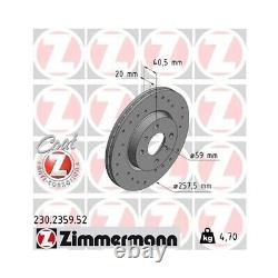 2 Zimmermann Brake Disc 230.2359.52 Frein Sport Coat Z Disc