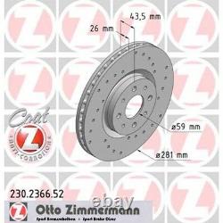 2 Zimmermann Brake Discs Sport Front For Alfa Romeo Mito Fiat Bravo Stilo