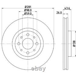 2x HELLA Pagid Discs Ø281mm Front Suitable for Alfa Romeo Mito Fiat Bravo