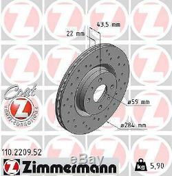 2x Zimmermann Brake Disc Fiat Stilo Doblo 119 192 198 Bravo II