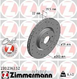 2x Zimmermann Vorne Brake Disc For Lancia Delta II 836 For Fiat Punto 188