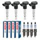 4x Fae Coil + 4x Bosch Spark Plug For Alfa Romeo Mito 955 1.4 Fiat Punto Evo