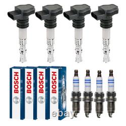 4x FAE Coil + 4x Bosch Spark Plug for Alfa Romeo Mito 955 1.4 Fiat Punto Evo