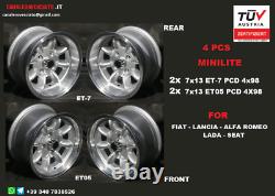 Alloy Wheels 13 4x98 Minilite 7j 4x98 For Fiat Lancia Lada Alfaromeo Seat Tuv