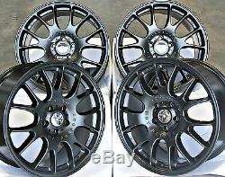 Alloy Wheels 18 Inch Alloys 5x108 18 MB Cross Mesh Rt Ray Matte Black Wheels