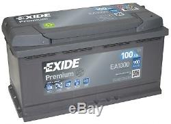 Exide Battery Ea1000 12v 100ah 900a 353x175x190mm Varta G3 H3
