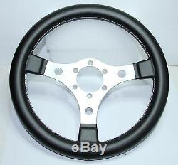 Faux Leather Black Classic Steering Wheel 320mm 13inch Made In Italy Nine