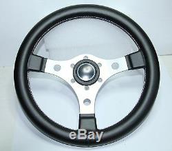 Faux Leather Black Classic Steering Wheel 320mm 13inch Made In Italy Nine