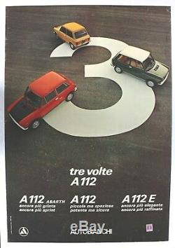 Old Original Poster Autobianchi A112 Abarth Garage Fiat Lancia Alfa Romeo