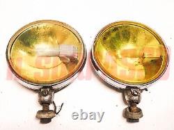 Pair of Yellow Fog Lights Carello 1950s 1960s Fiat Alfa Romeo Lancia