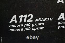 AFFICHE ANCIENNE ORIGINALE AUTOBIANCHI A112 ABARTH garage fiat lancia alfa romeo