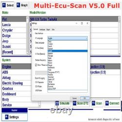 Fiat Multiecuscan 5.0 Alfa Romeo, Lancia, Abarth, Jeep Avec Adaptateur OBD2