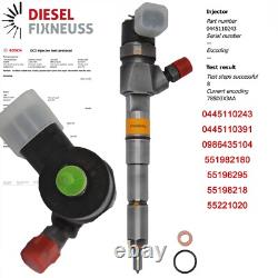 Injecteur 0445110243 Alfa Romeo 1.9 JTD 1.9 Jtdm Fiat 1.9 D Mj 0986435104 BOSCH