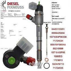 Injecteur Fiat Idea Panda Punto Evo Alfa Romeo Mito 1.3 D Multijet 0445110351