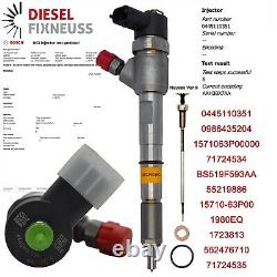 Injecteur Fiat Idea Panda Punto Evo Alfa Romeo Mito 1.3 D Multijet 0445110351